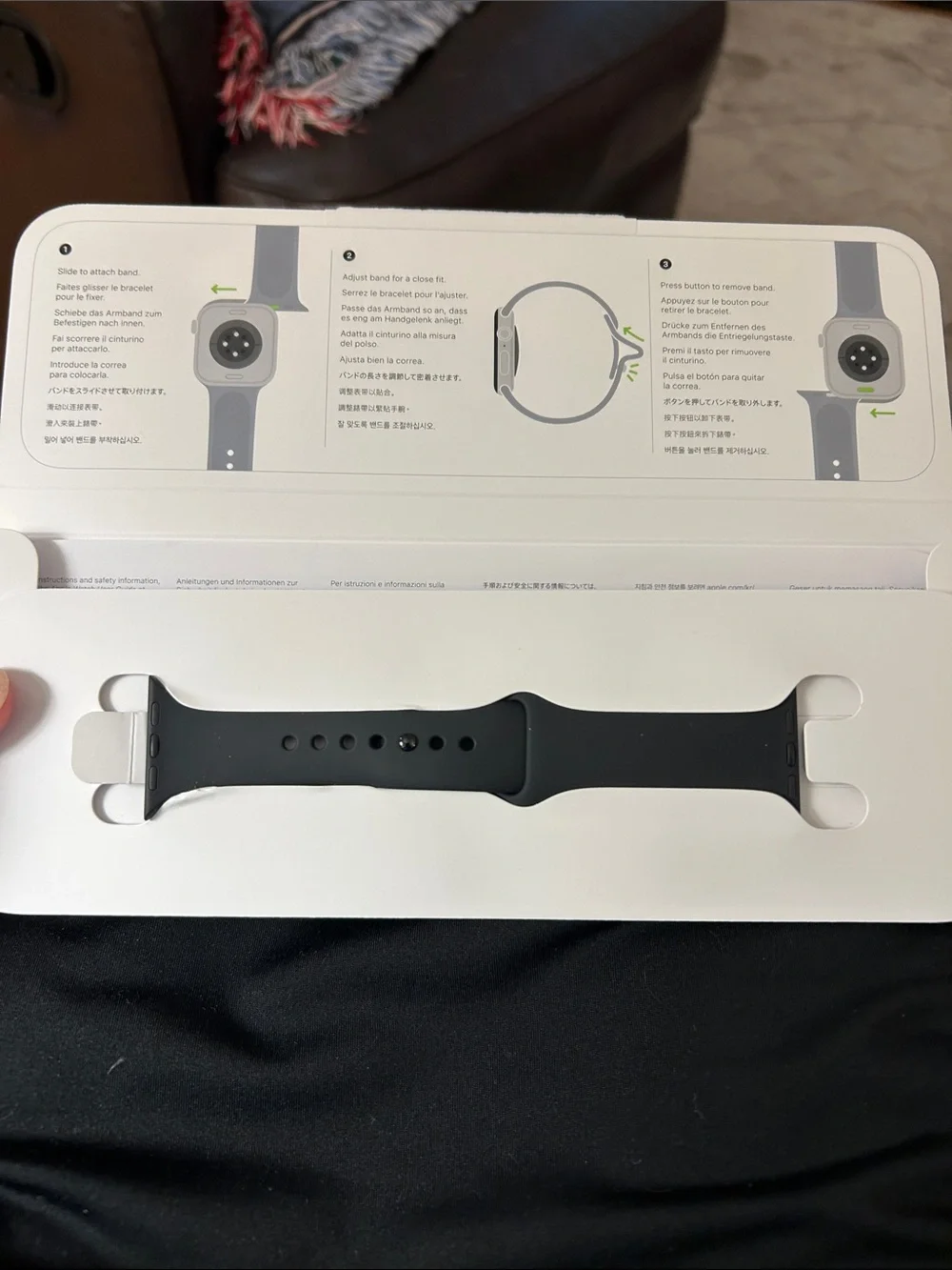 S/M Apple Black Sport Band for Apple Watch - Replacement Silicone Wristband